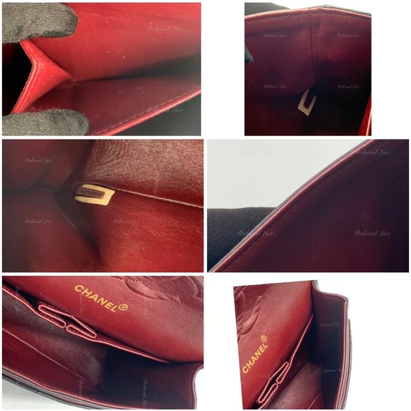 Authentic CHANEL Lambskin Double Chain Double Medium Flap Bag black/gold - Picture 9 of 13